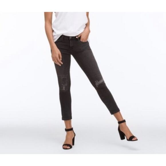 AG Jeans The Stilt Mantra Mend Washed Black Denim Jean 26 / 2 Fall Travel Vaca - Picture 1 of 10
